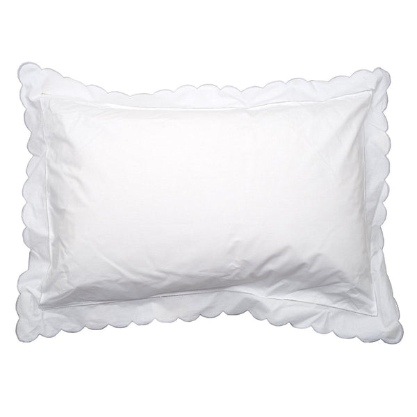 Grey Scalloped Edge Pillowcase