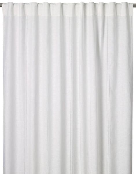 Drawn Thread Curtains - Hemstitch Rows - Ivory White