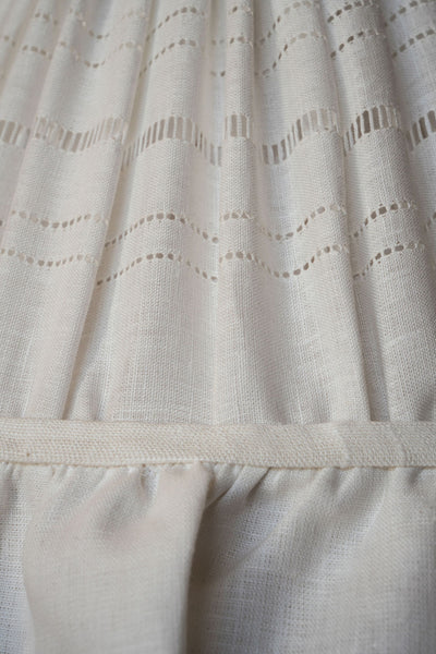Made to Order Empire Lampshade in Drawn Thread Lambrequin with Frill