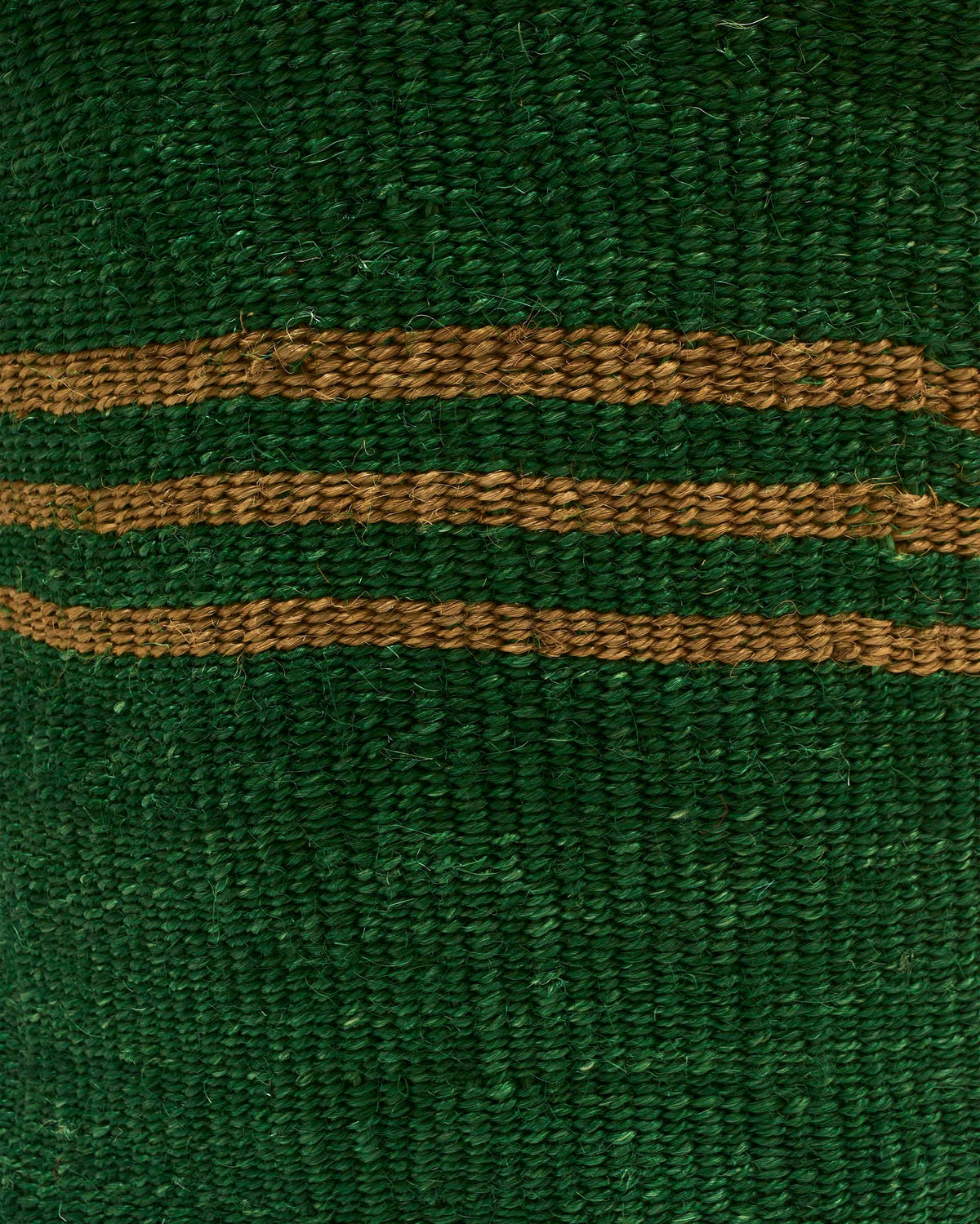 Bila: Green and Natural Striped Woven Laundry Basket