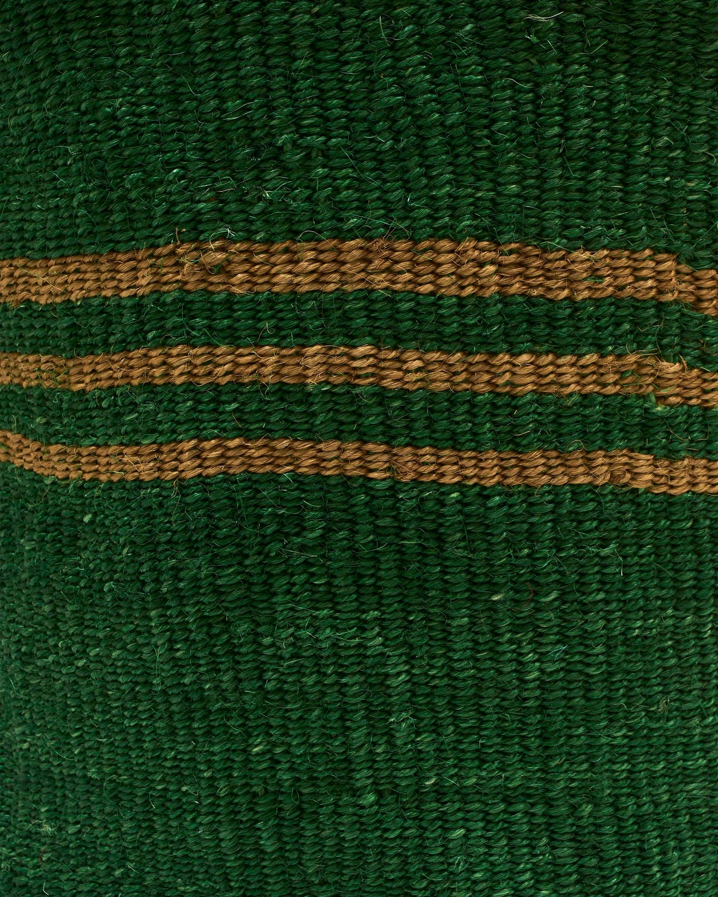 Bila: Green and Natural Striped Woven Laundry Basket