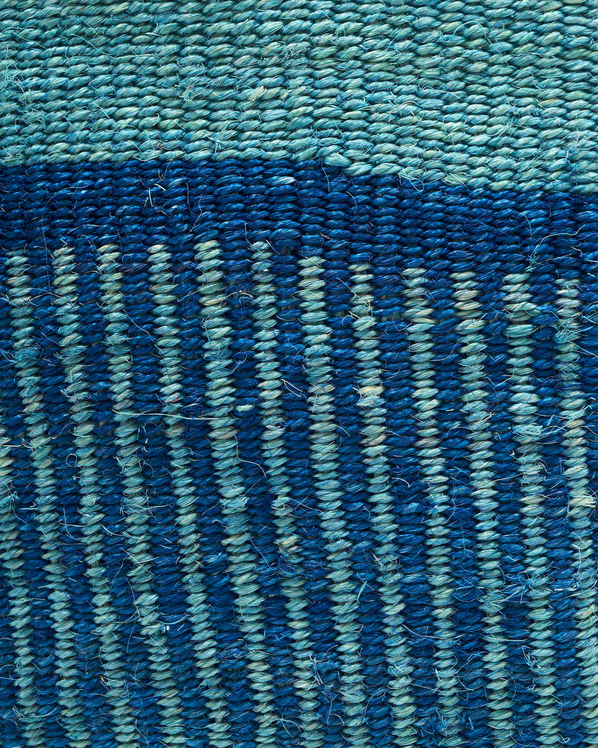 Zimia: Two-Tone Blue Striped Woven Laundry Basket