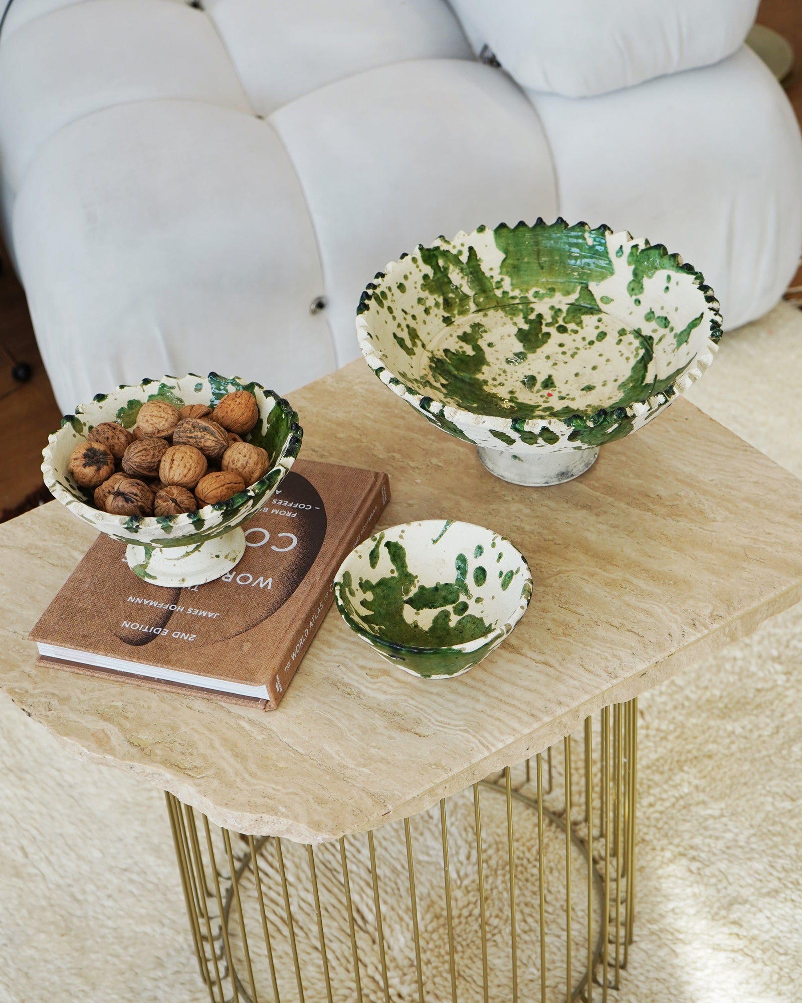 Tamegroute x Puglia Splatter Jagged Edge Pedestal Fruit Bowl