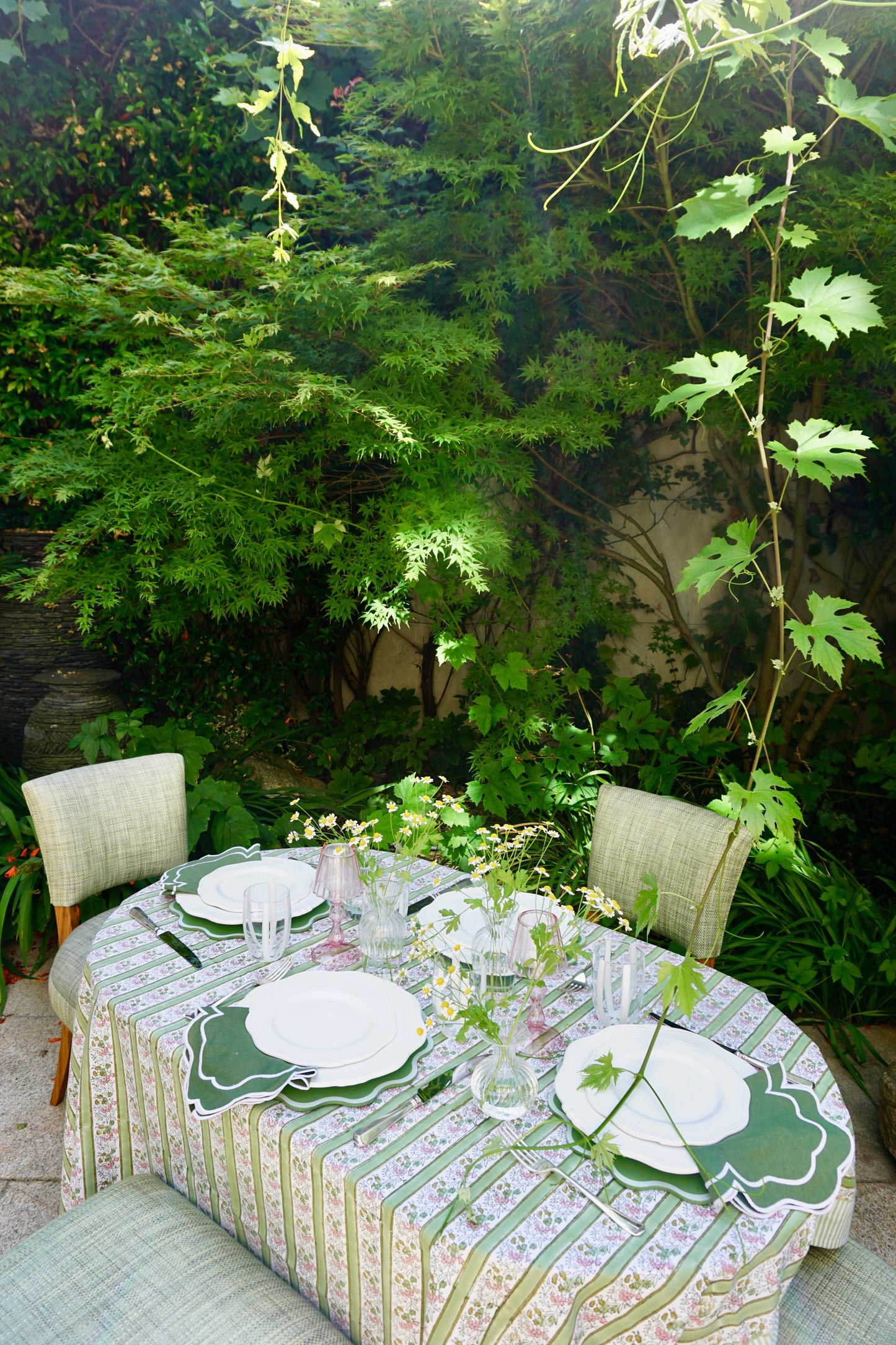 DM x Voi Collective Pink and Green Floral Tablecloth