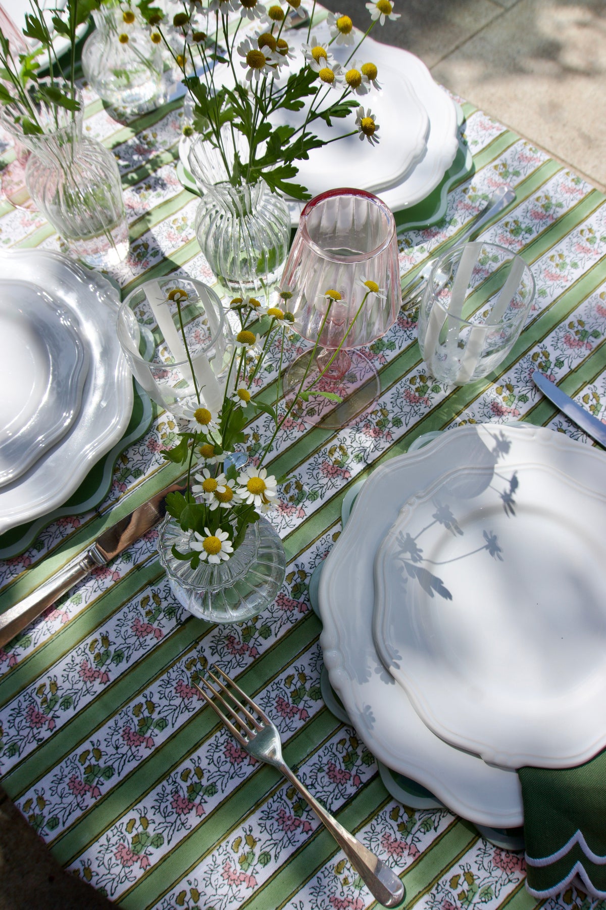 DM x Voi Collective Pink and Green Floral Tablecloth
