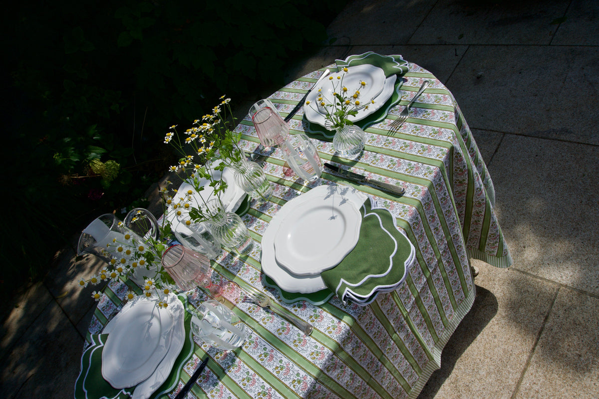 DM x Voi Collective Pink and Green Floral Tablecloth