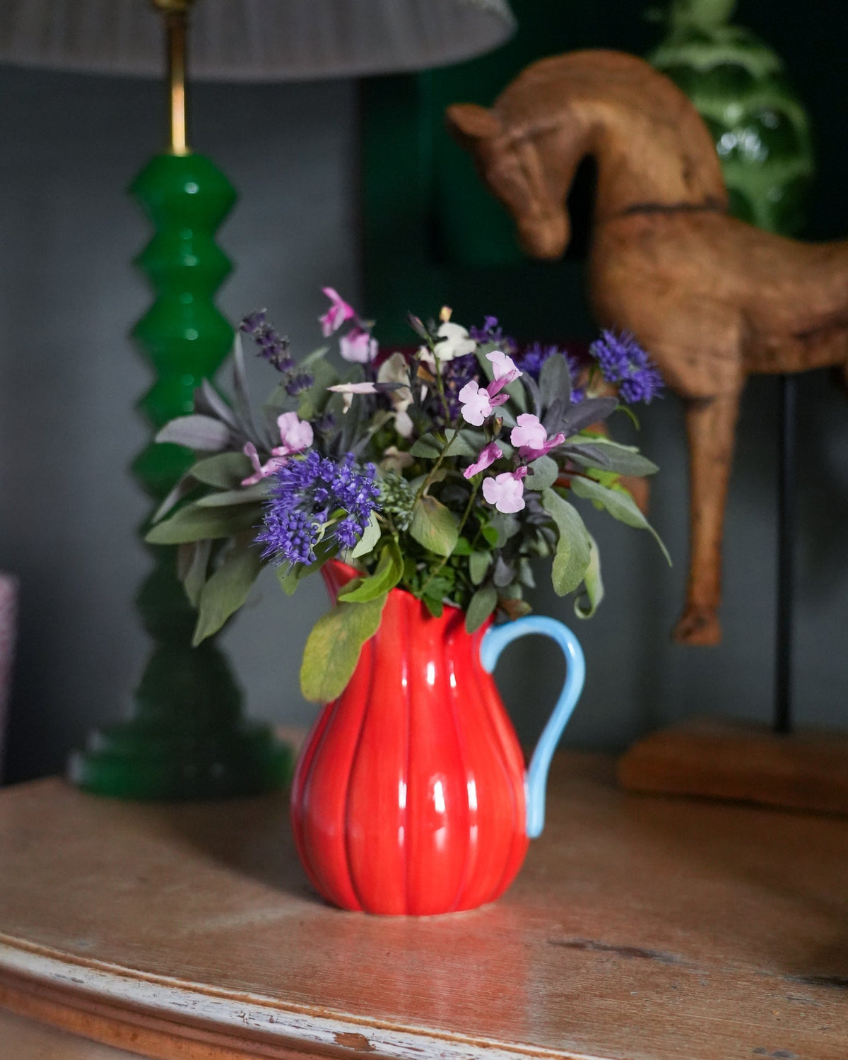Jug - Cherry Red and Sky Blue