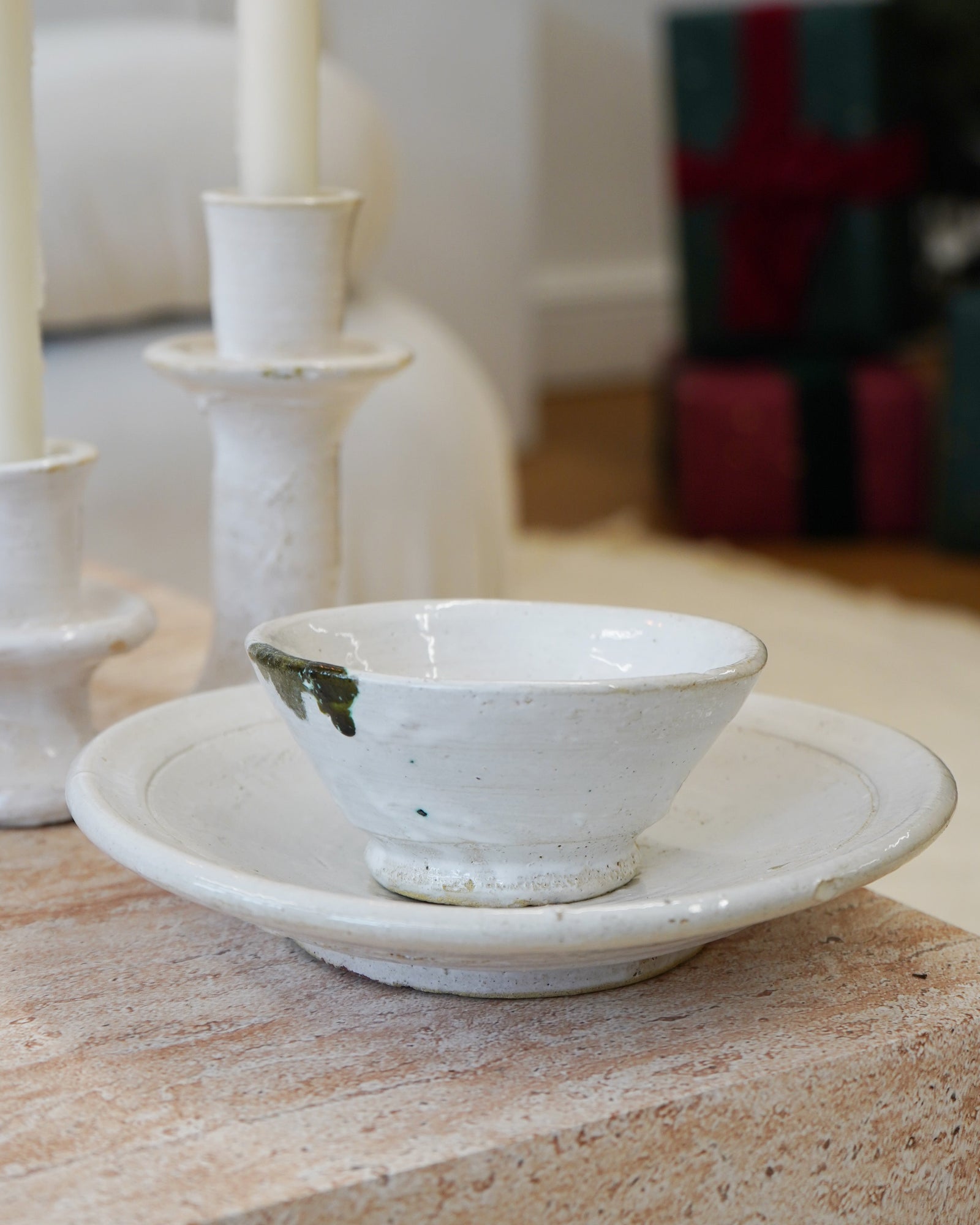 White Tamegroute Glazed Bowl