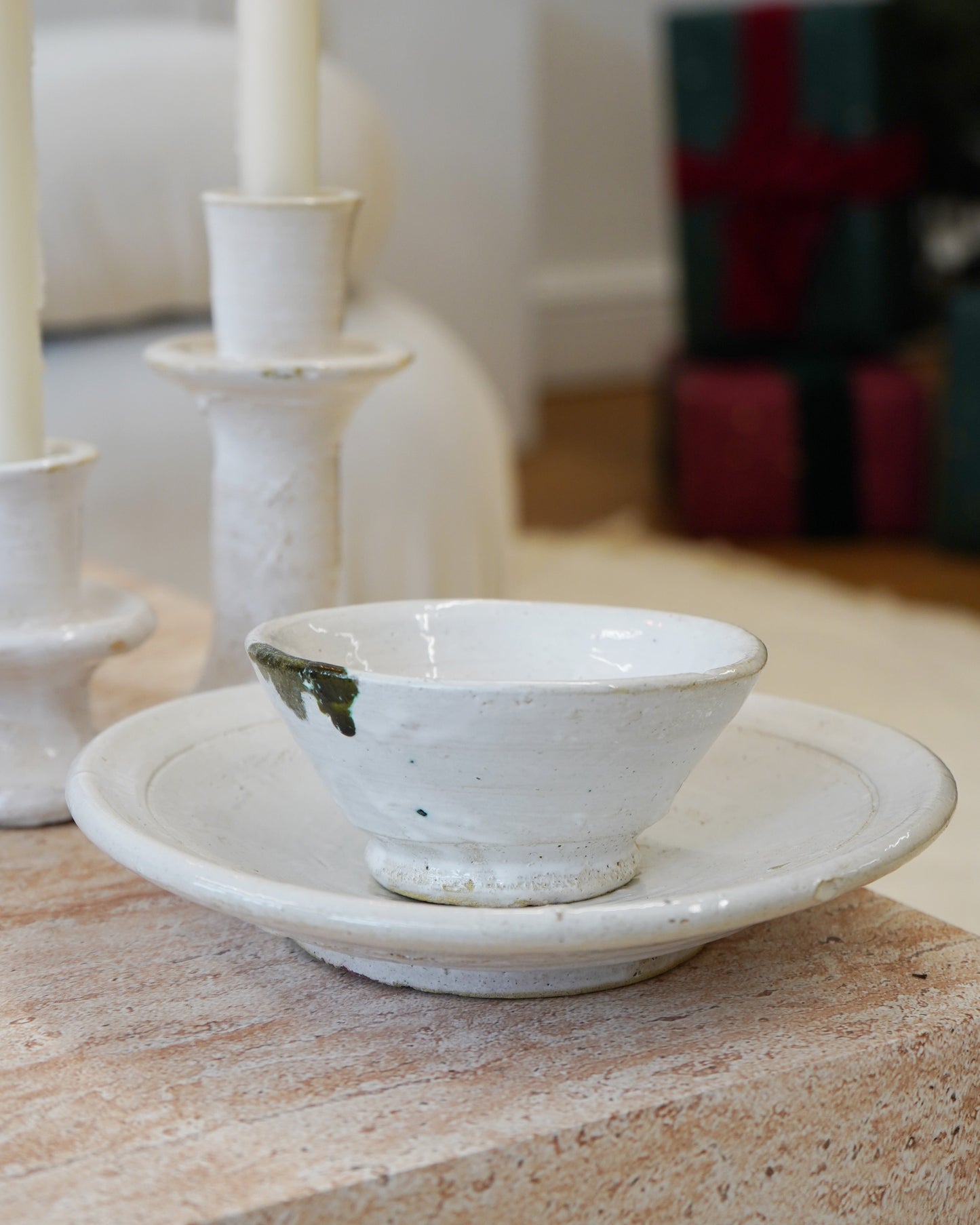 White Tamegroute Glazed Bowl