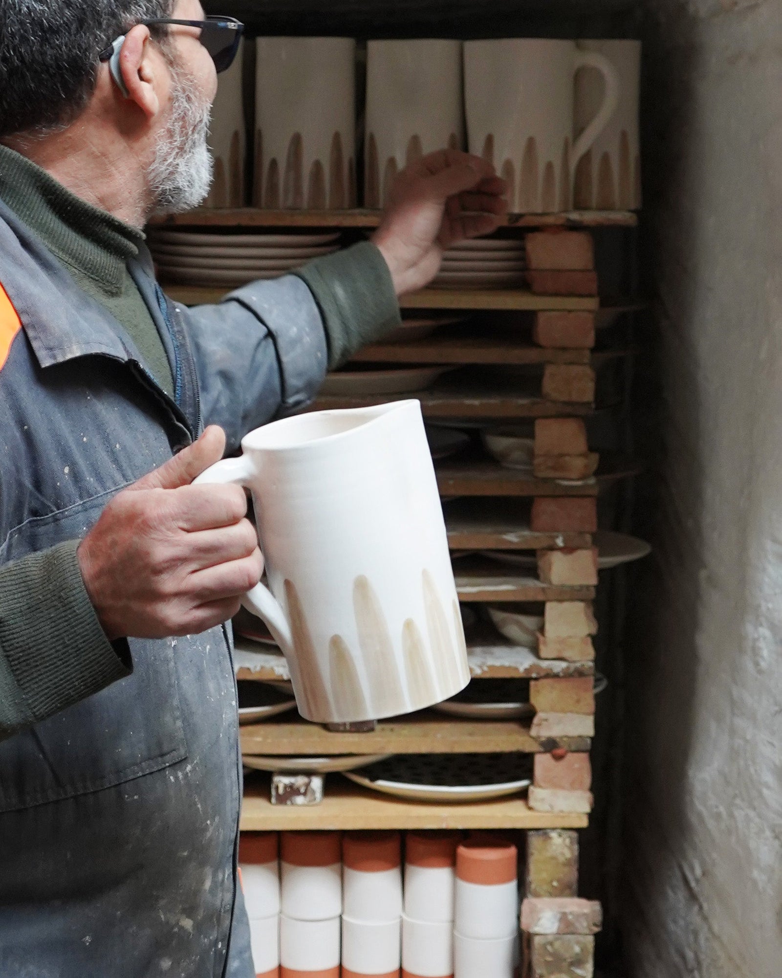 White and Taupe Jug