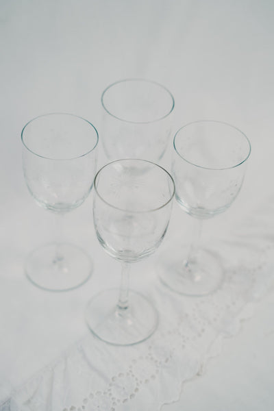 Four Detailed Wineglasses