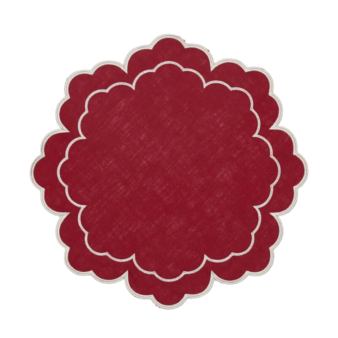 Íris Placemat, Red and White