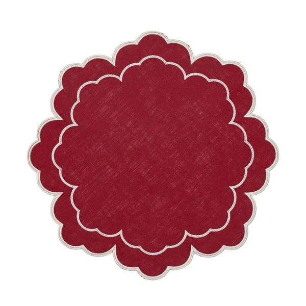 Individual Íris, Vermelho com Branco