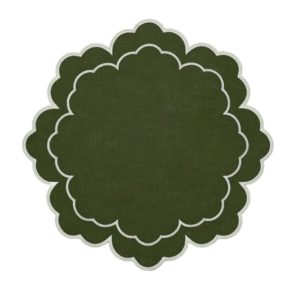 Individual Íris, Verde com Branco