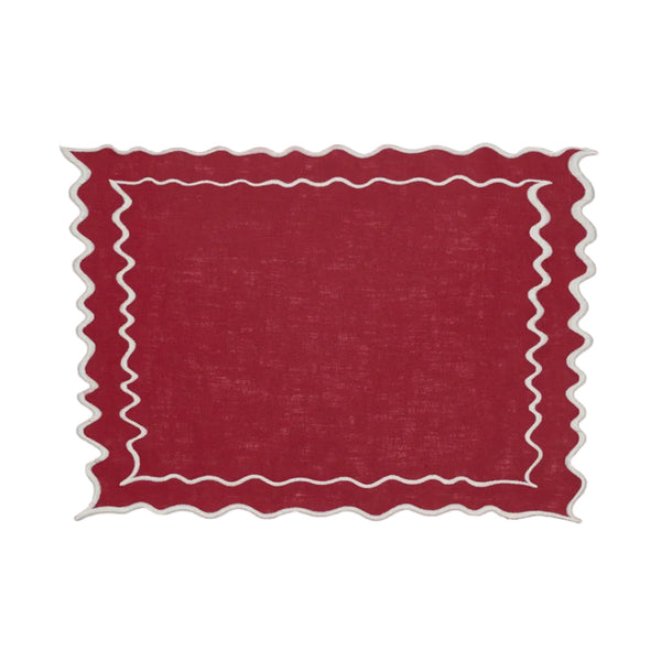 Individual Vila, Vermelho com Branco