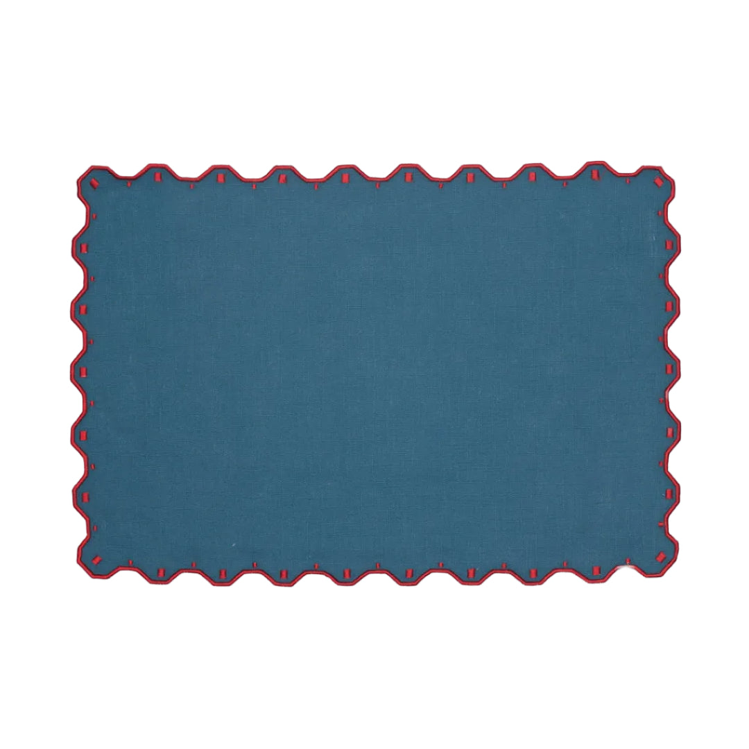 Porto Placemat, Blue and Red
