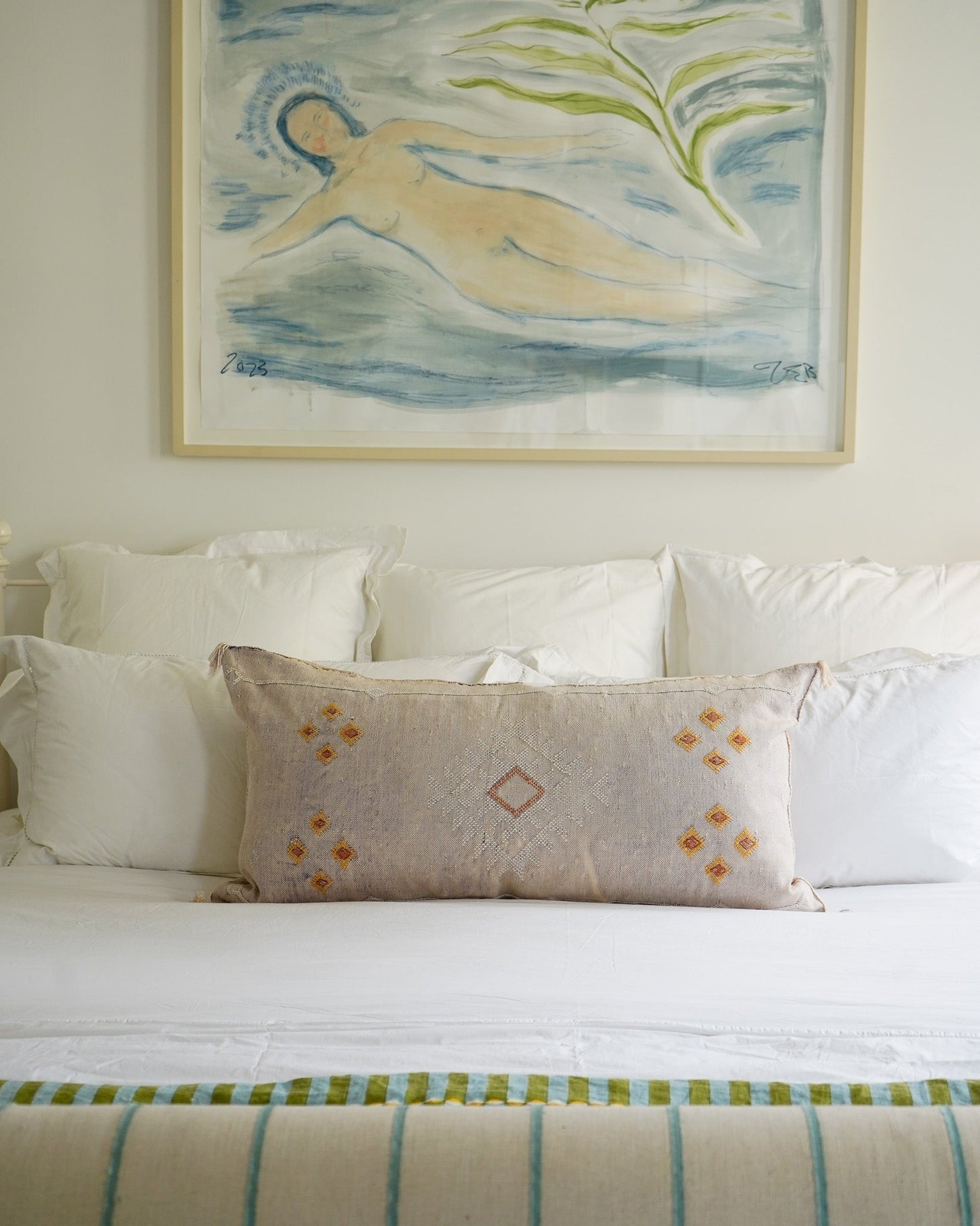 Luxury Cactus Silk Bolster Cushion - Dusk
