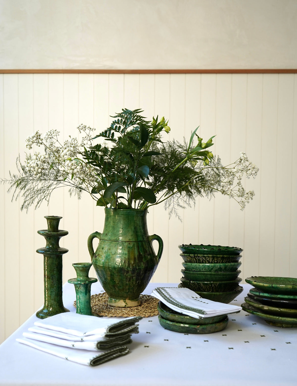 Pure Cotton Hand-Loomed & Hand-Embroidered Table Linen