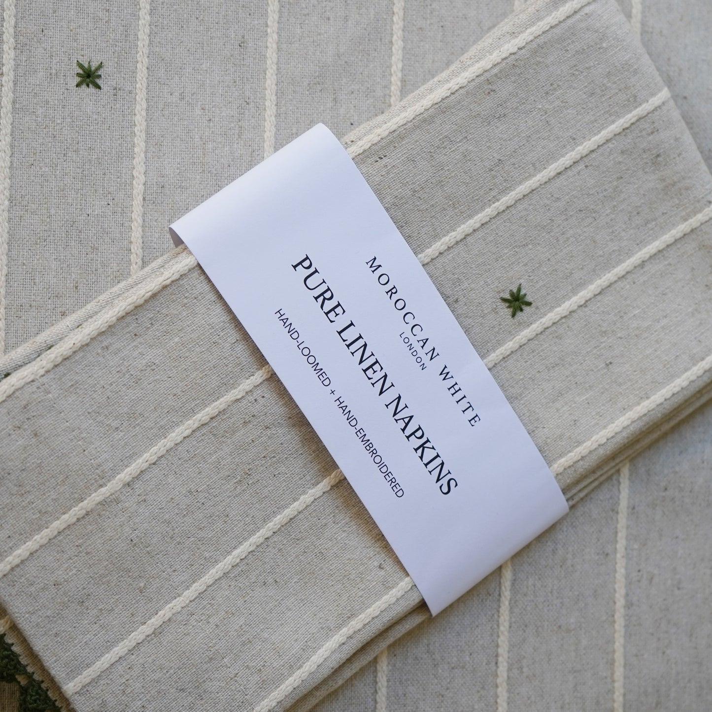 Pure Linen Hand-Loomed & Hand-Embroidered Table Linen