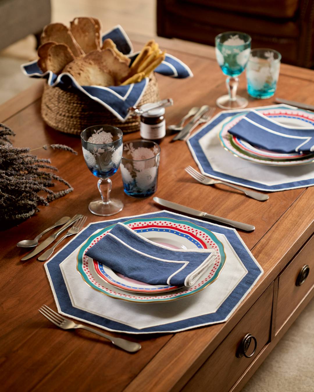 Douro Napkin, Blue and White