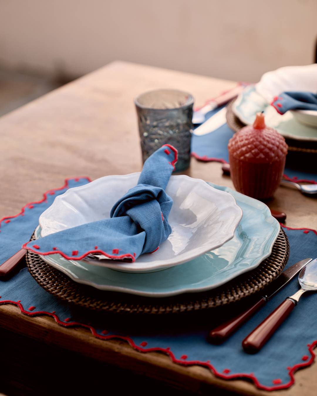 Porto Placemat, Blue and Red