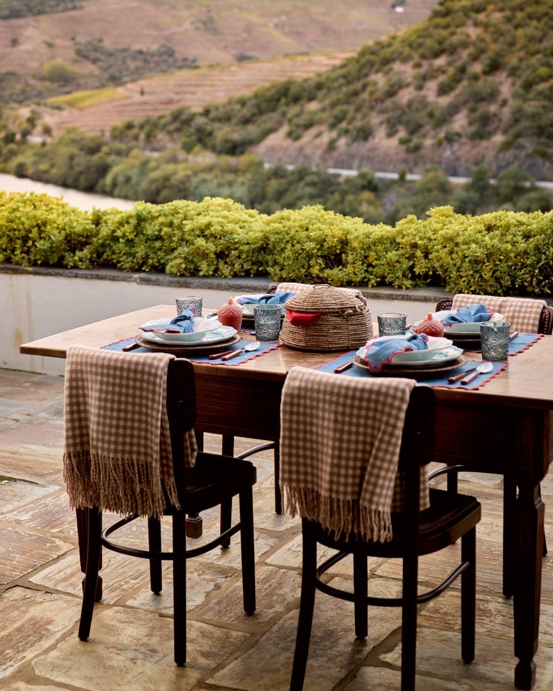 Porto Placemat, Blue and Red