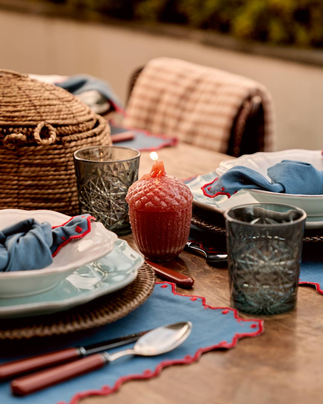 Porto Placemat, Blue and Red