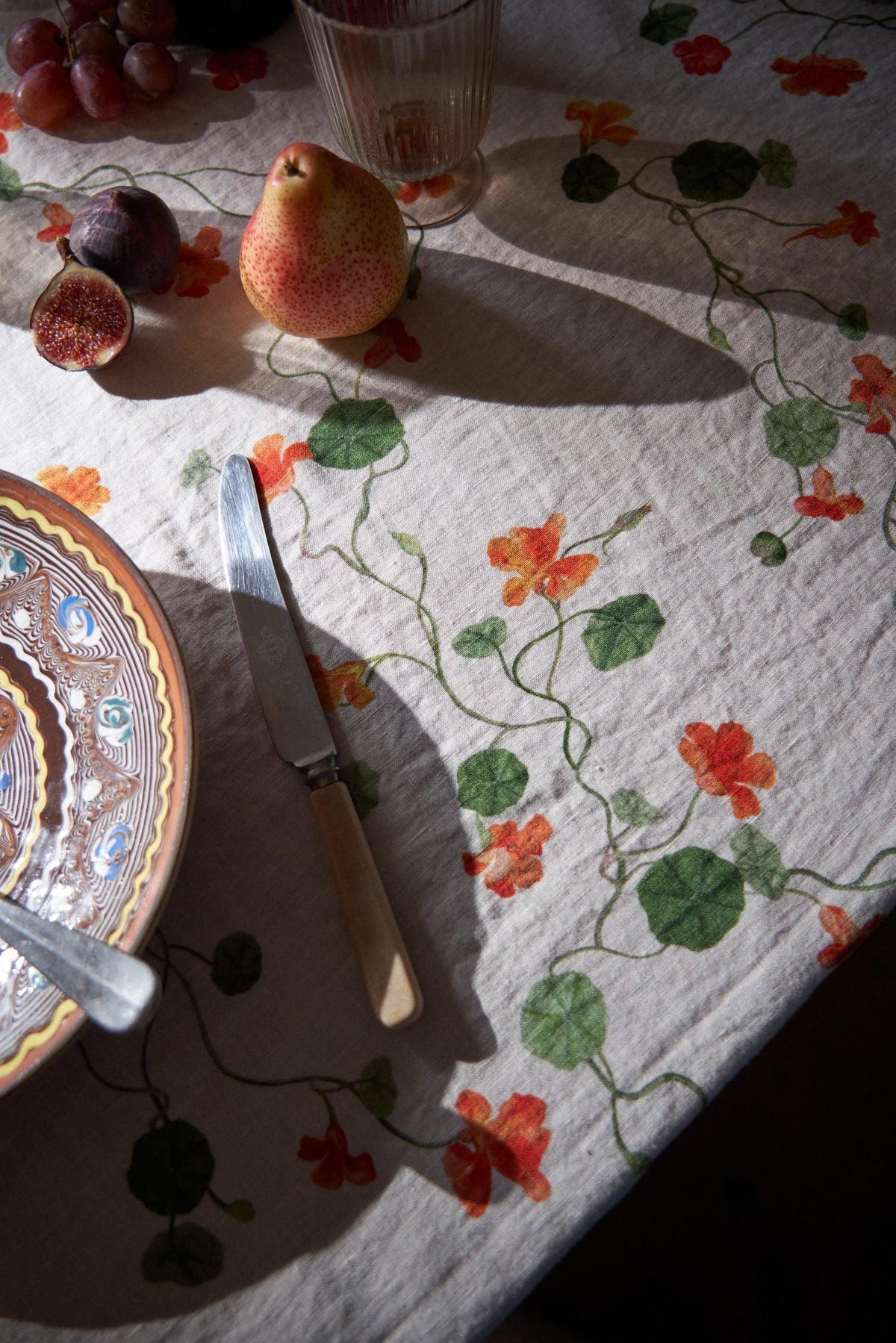Nasturtium Linen Tablecloth