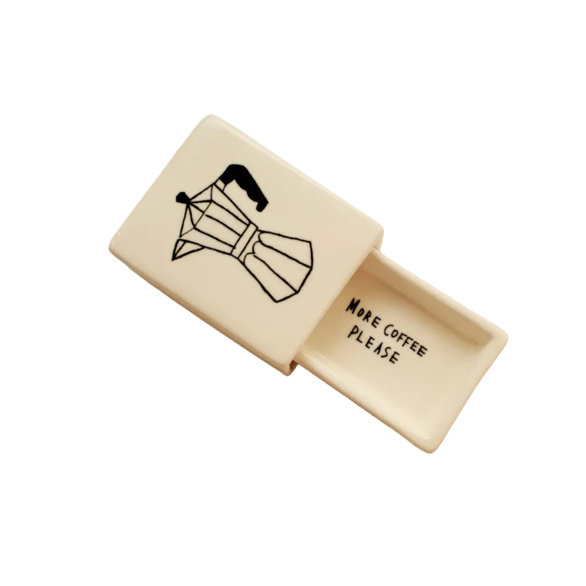 More Coffee Pls' Mini Ceramic Matchbox