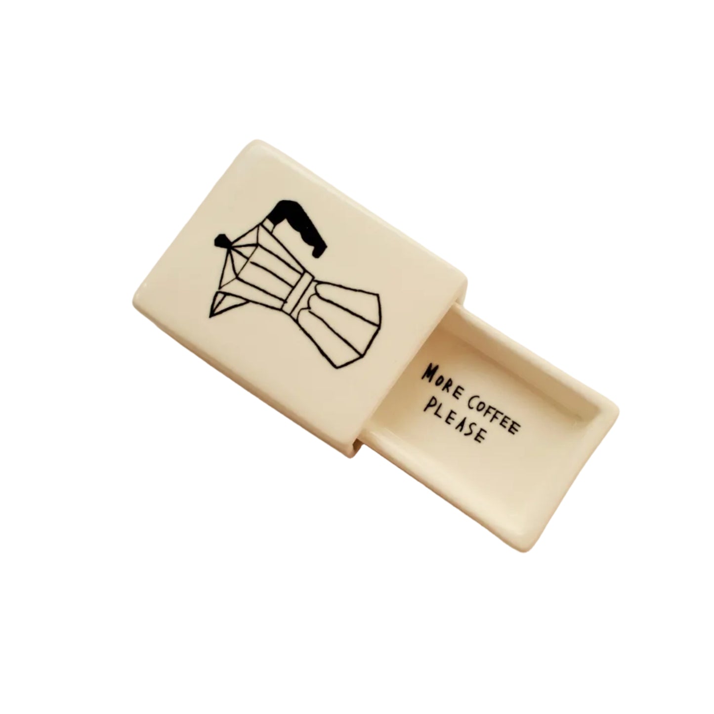 More Coffee Pls' Mini Ceramic Matchbox