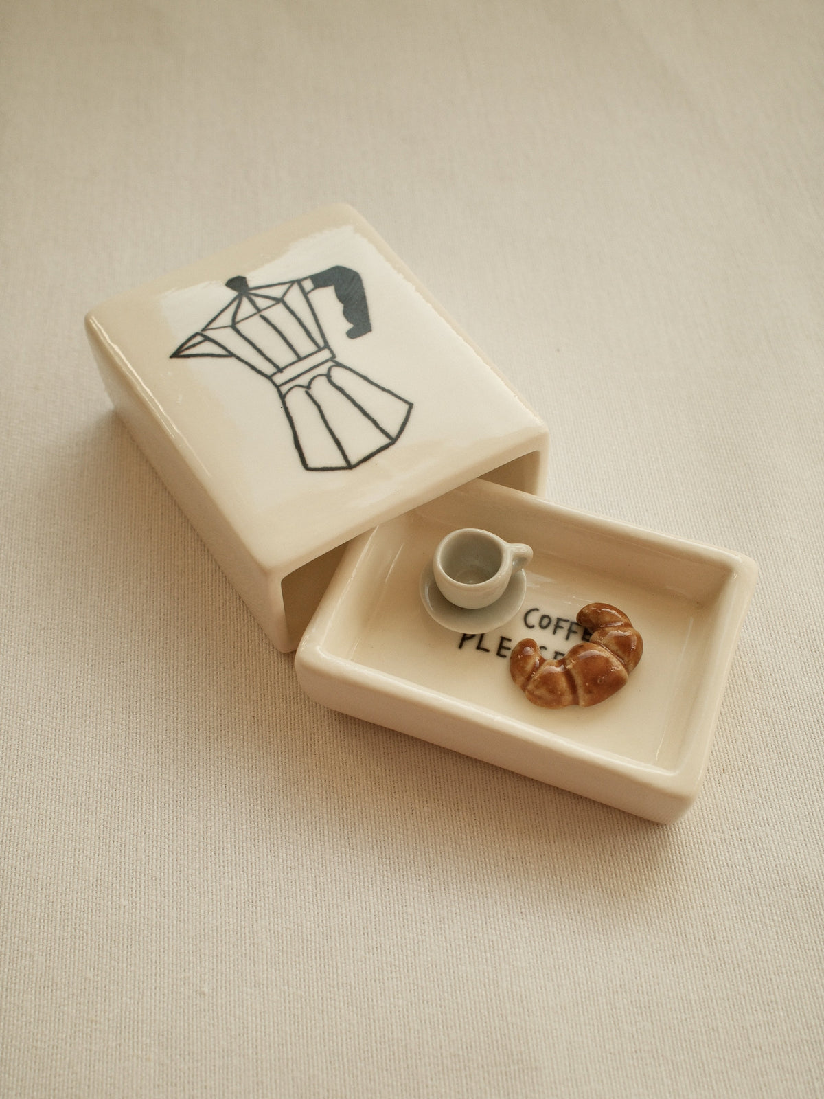 More Coffee Pls' Mini Ceramic Matchbox