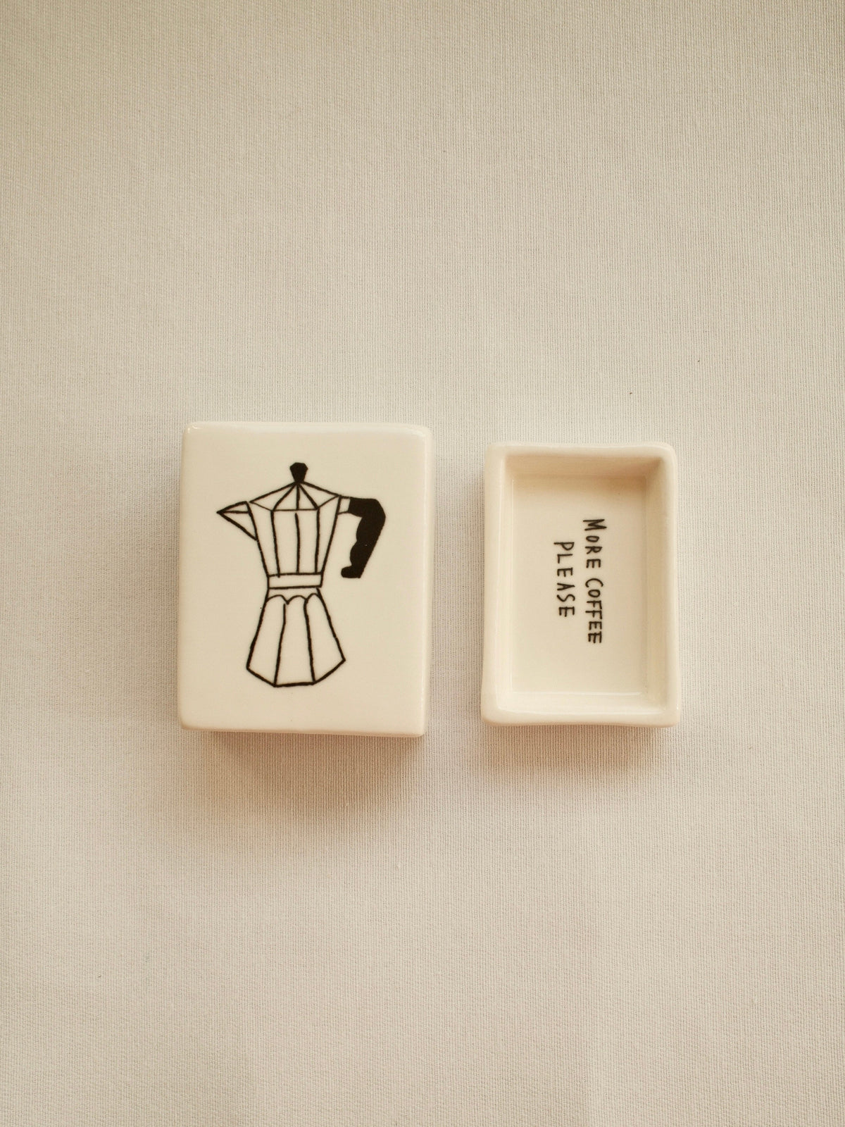 More Coffee Pls' Mini Ceramic Matchbox
