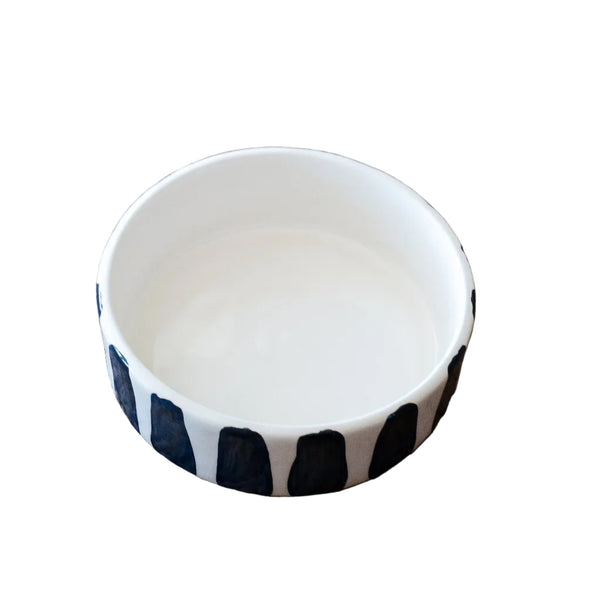 B&W Stripes Cat Bowl