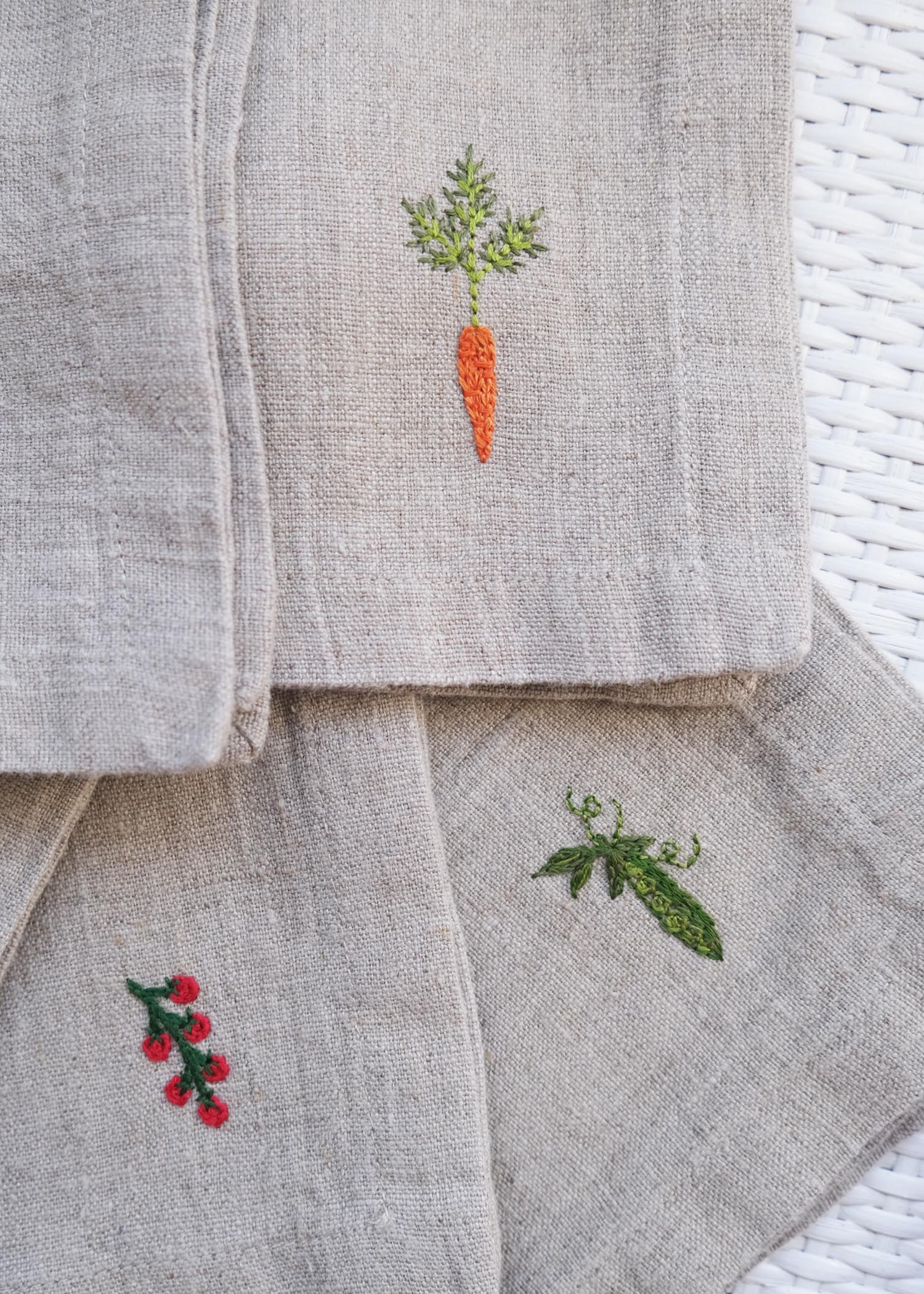 Vegetable Garden Linen Napkin Set Of 2