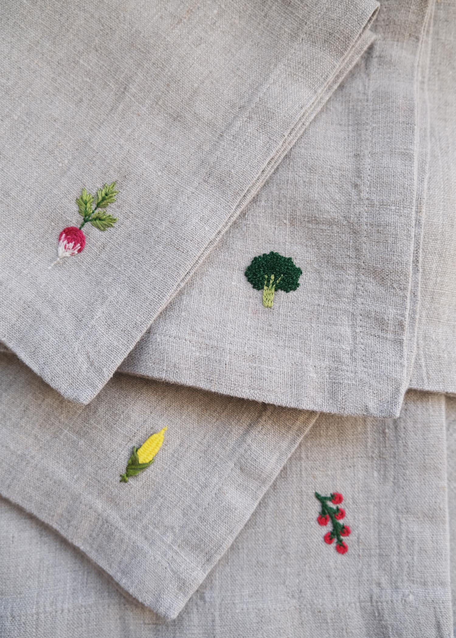 Vegetable Garden Linen Napkin Set Of 2
