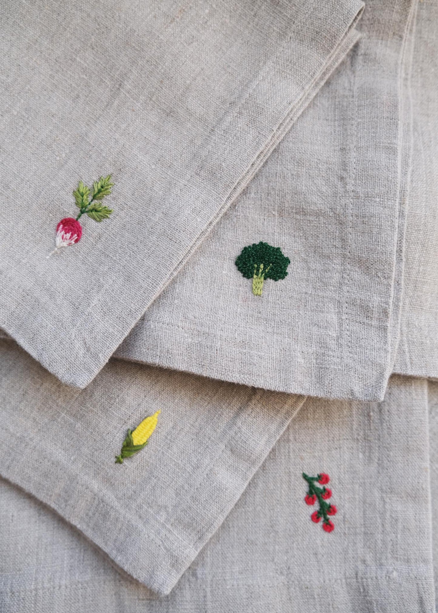 Vegetable Garden Linen Napkin Set Of 2