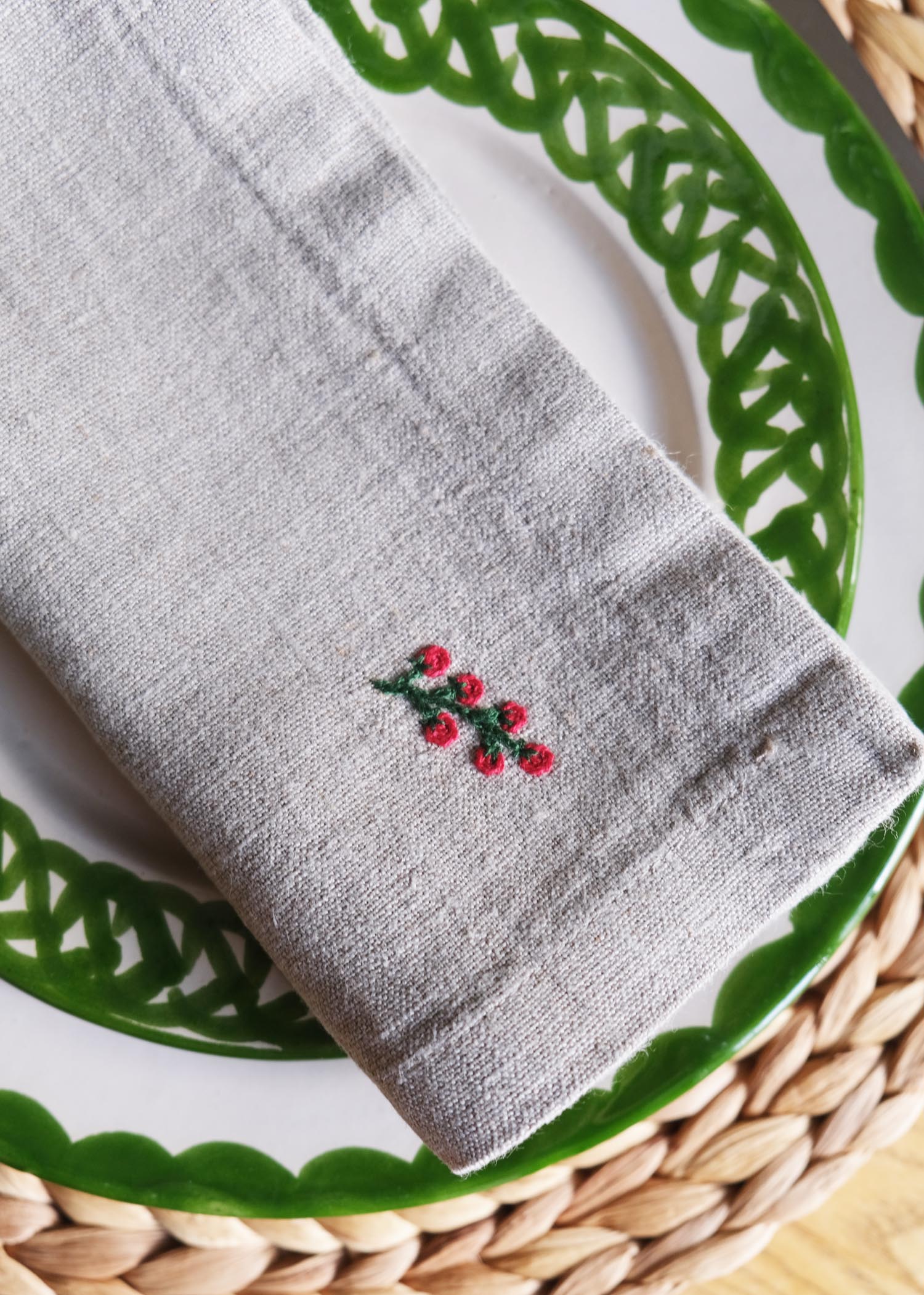 Vegetable Garden Linen Napkin Set Of 2