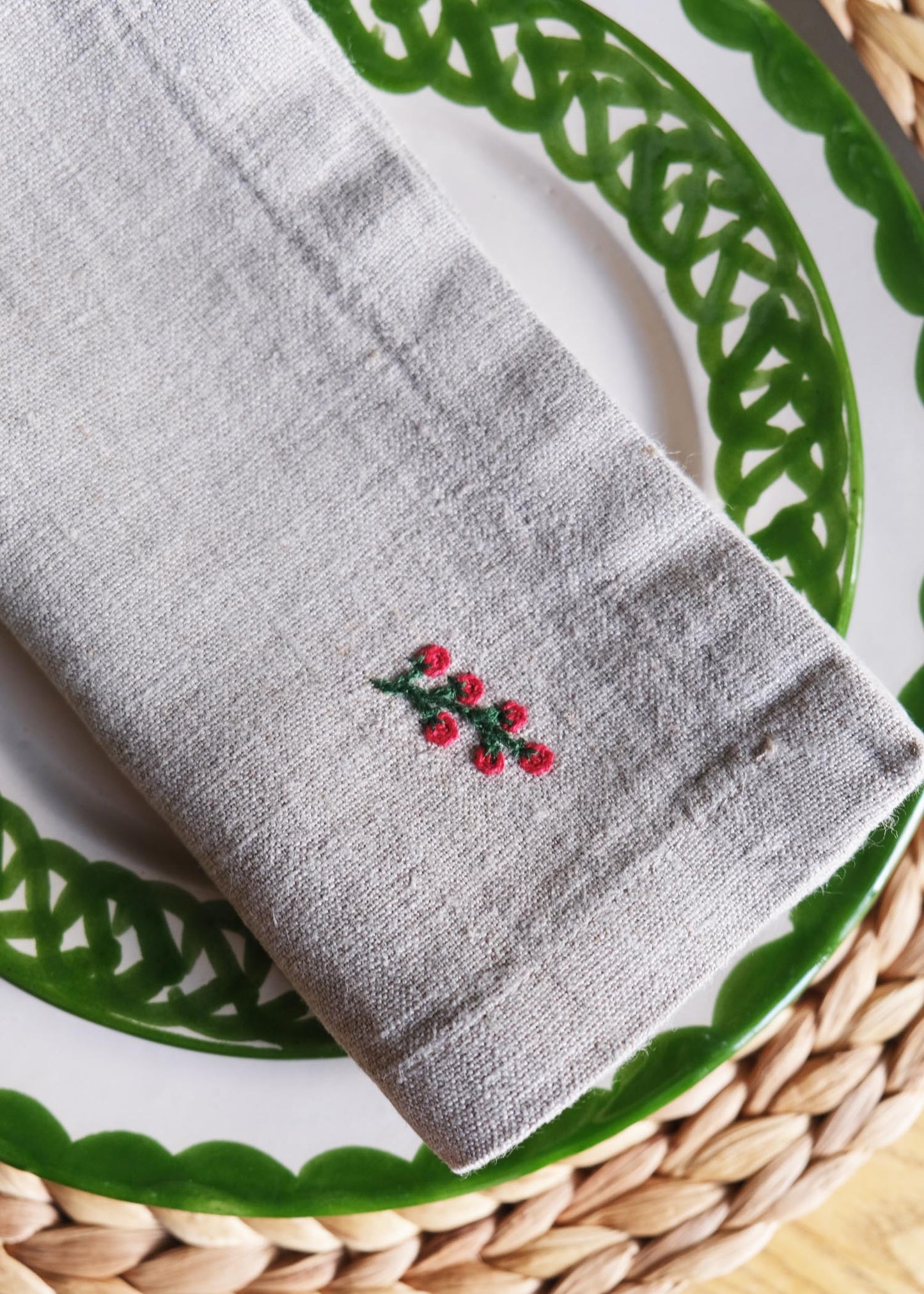 Vegetable Garden Linen Napkin Set Of 2