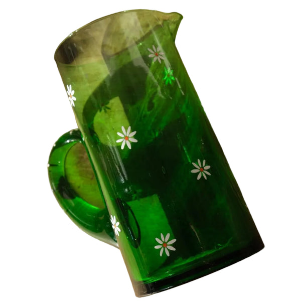 Daisy Green Recycled Glass Jug