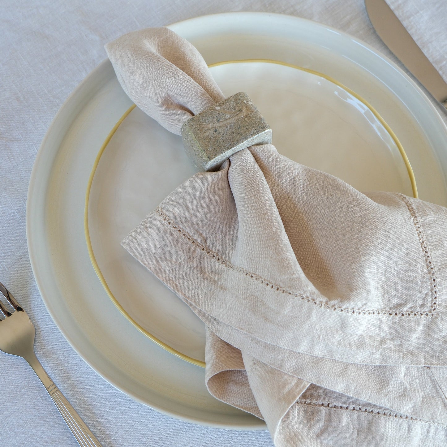 Kai Marble Napkin Ring Set Rustic