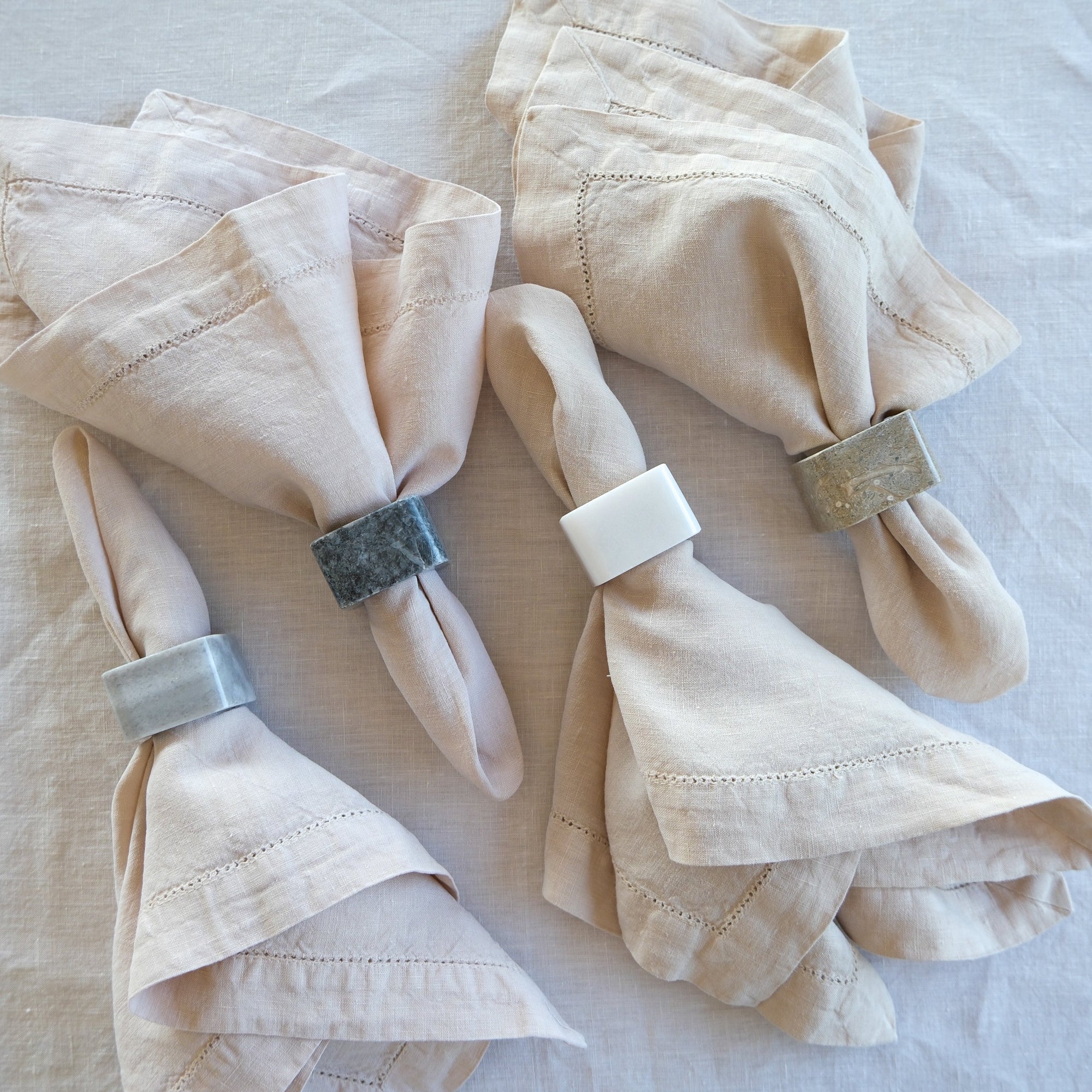 Cloud White Linen Napkin Set