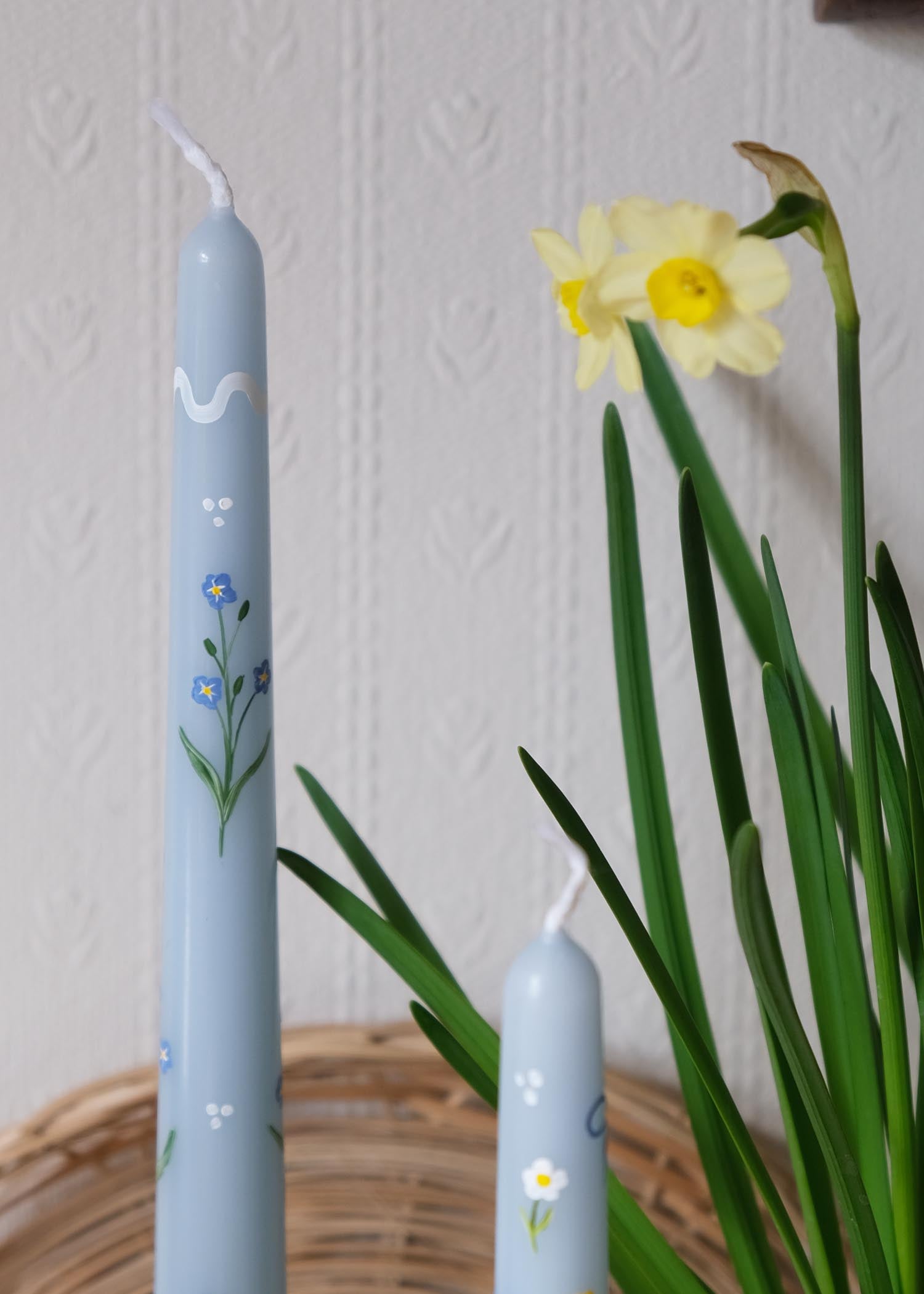 Ric-rac Forget Me Not Blue Candle