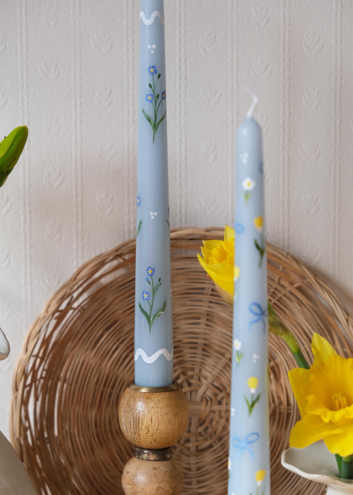 Ric-rac Forget Me Not Blue Candle