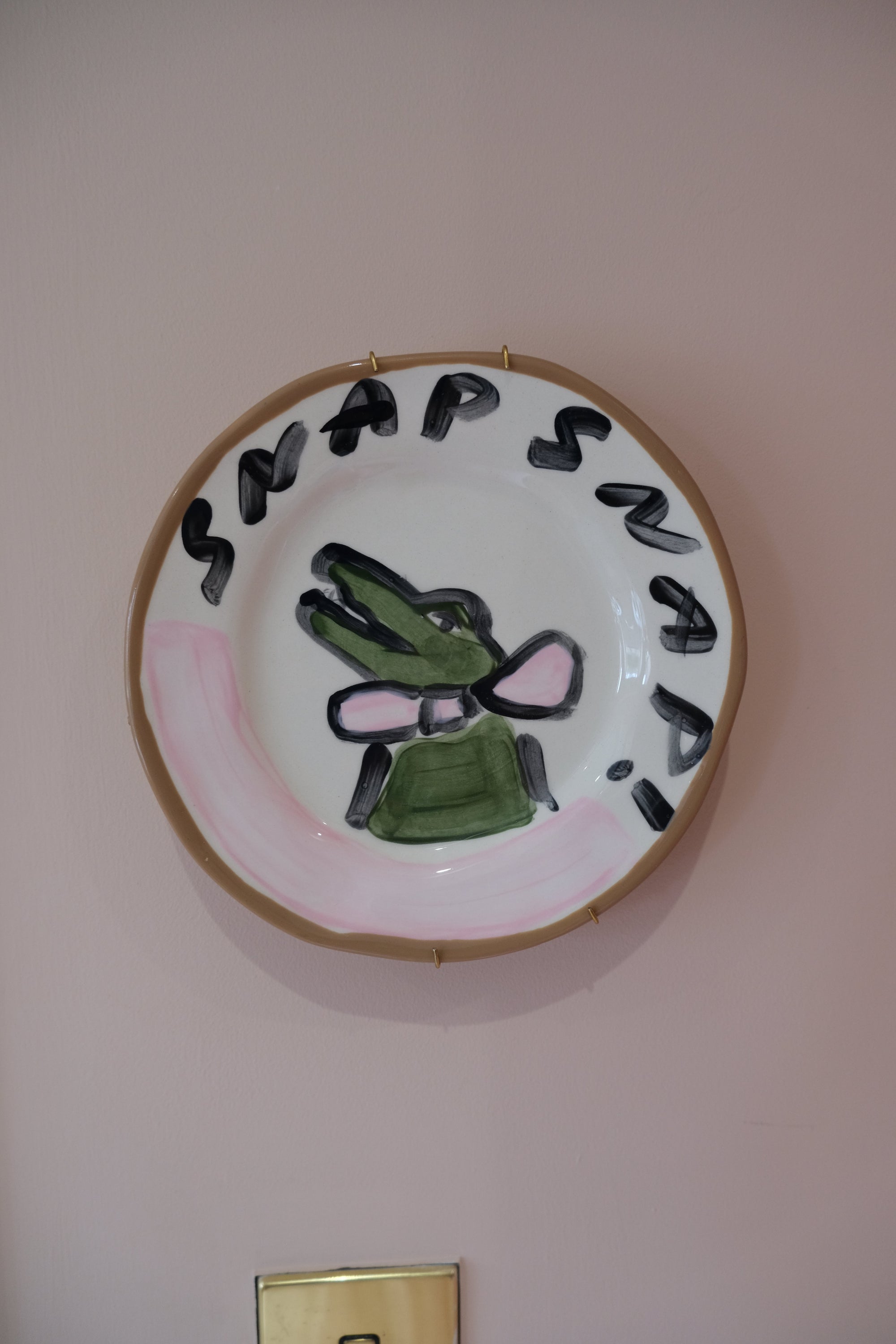Personalised Pink Crocodile Decorative Plate