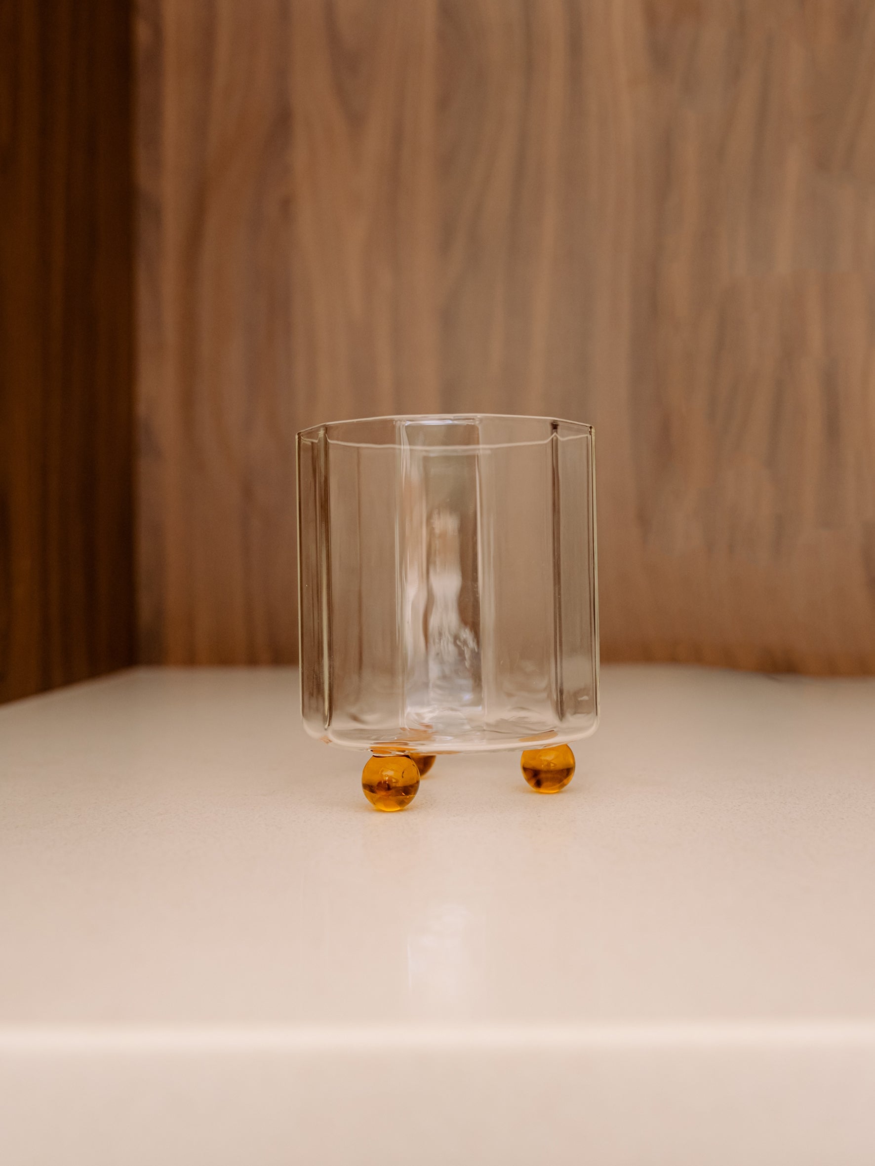 Sicília Orange-Bobble Stemmed Glass