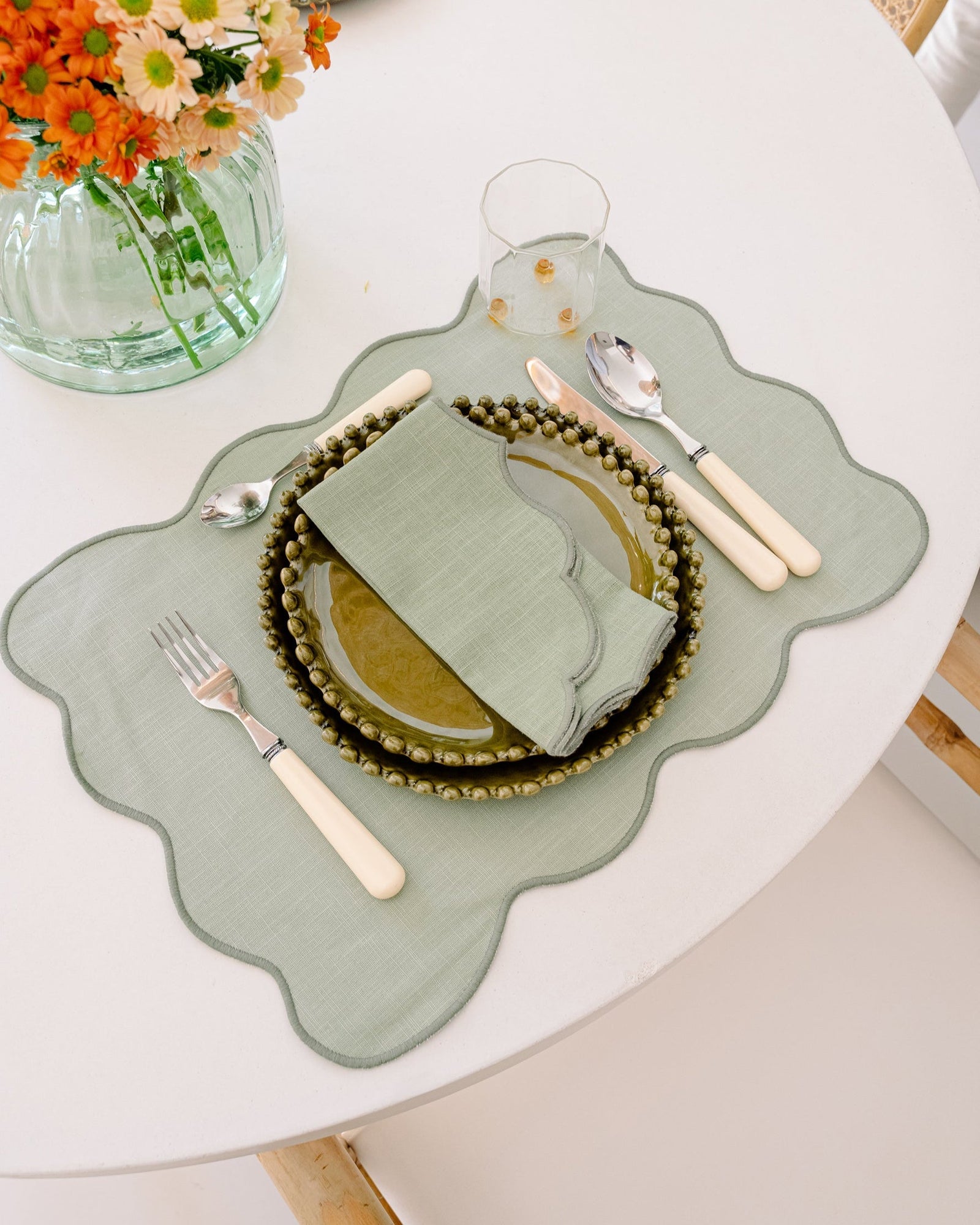 Palma Stain-Resistant Placemat, Green on Green
