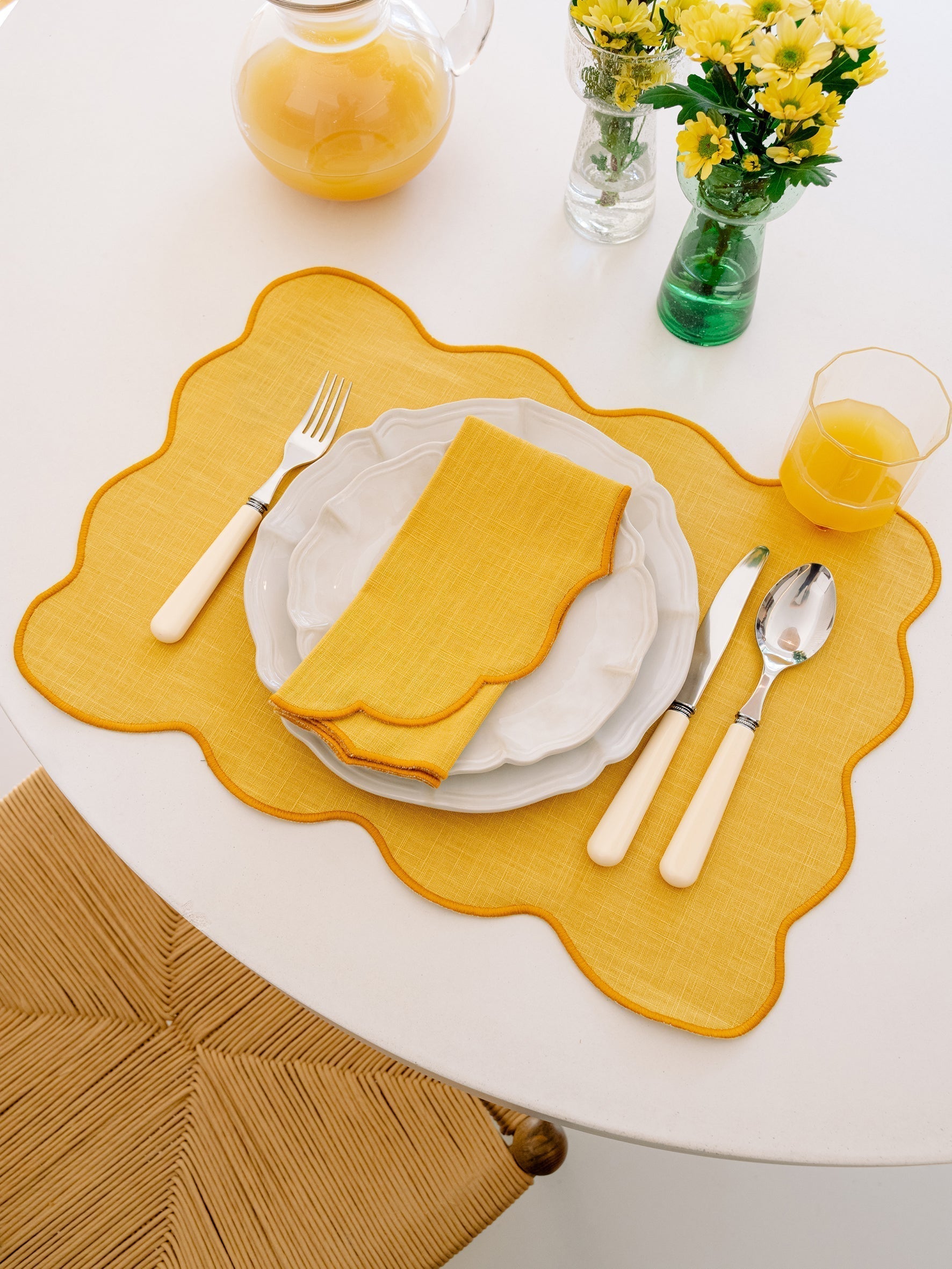 Palma Napkin, Yellow on Yellow