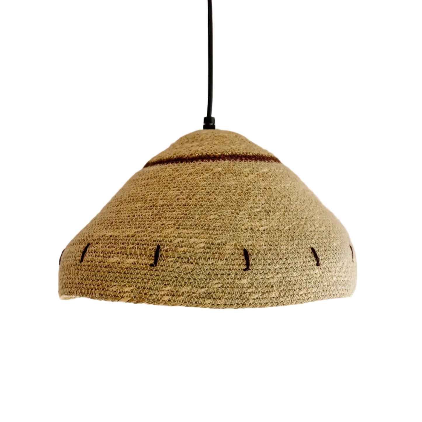 Retro Natural-Fibre Pendant Light, 41 x 41 x 22 cm