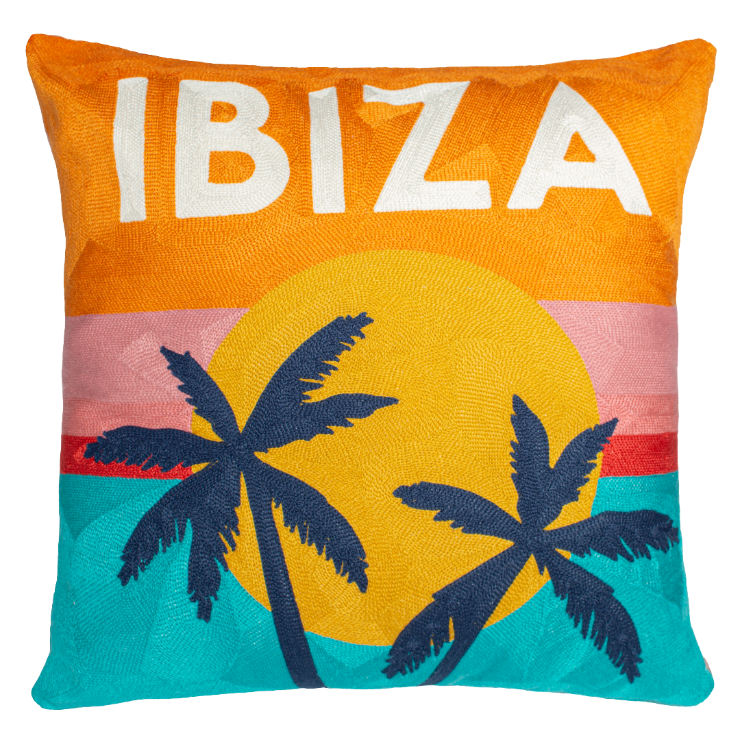 Ibiza | Needlepoint Travel Inspired Pillow