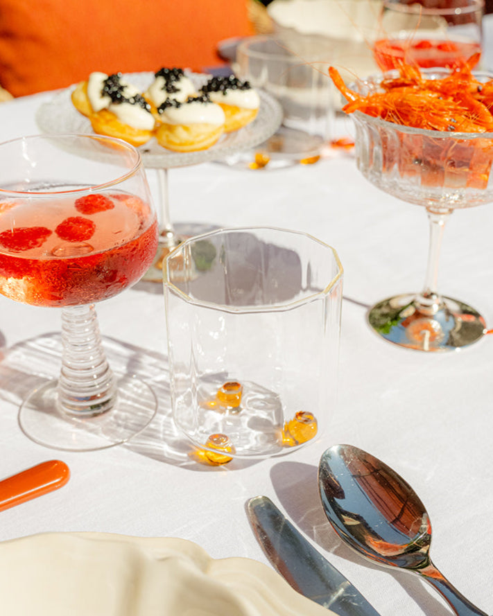Sicília Orange-Bobble Stemmed Glass